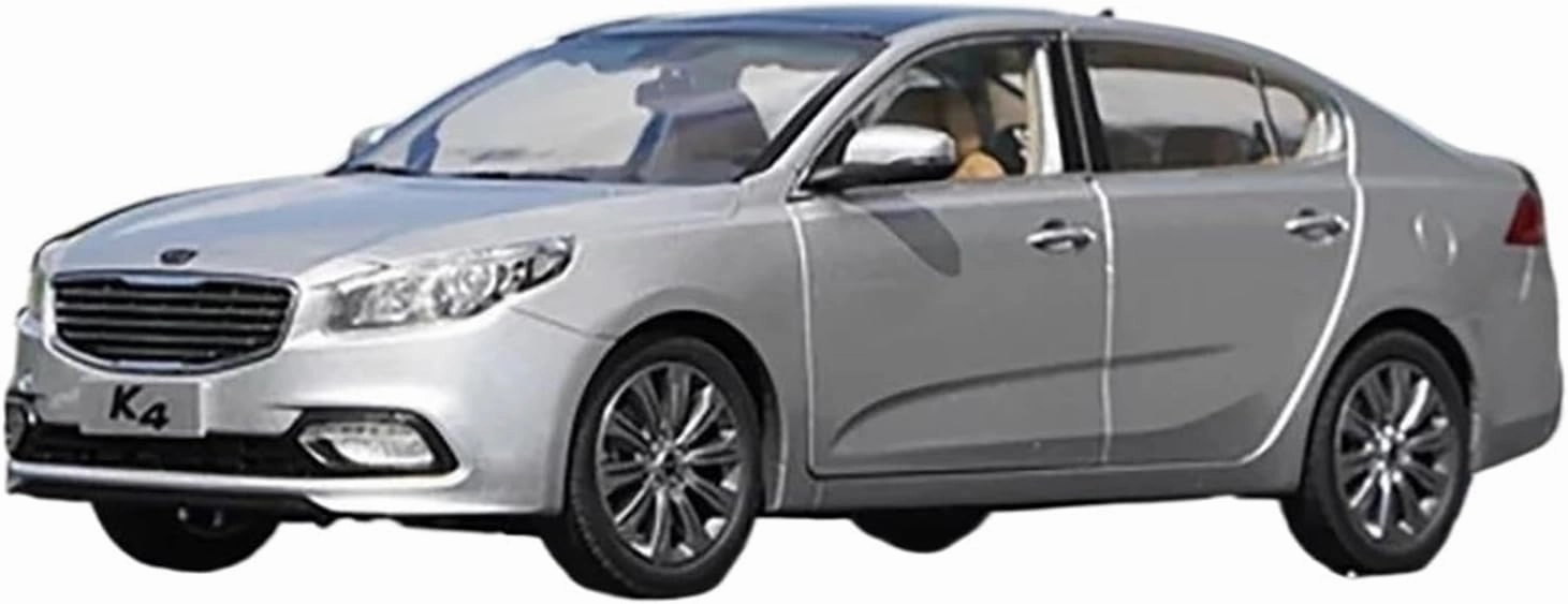 Metal Die Cast Toy Cars 1:18 Scale for Kia K4 Alloy Car Model Hobby Collection Holiday Static Model Souvenir Display Silver for Home Or Office Décor