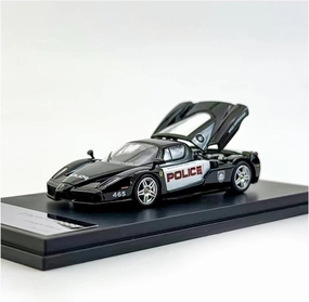 Metal Die Cast Toy Cars 1:64 for Enzo Police Car Alloy Car Model with Open Lid Suitable for Adult Collection Ornaments for Home Or Office Décor