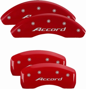 MGP Caliper Covers 20207SACCRD Red Powder Coat Finish Fits 2013-2017 Honda Accord Hybrid/LX (Set of 4)