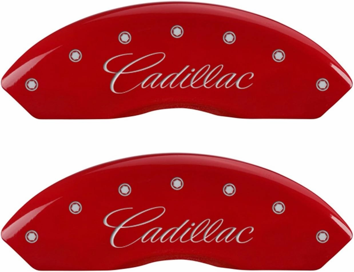 MGP Caliper Covers - Brake Caliper Covers 2017-2020 Cadillac XT5 - Front and Rear Set - Red