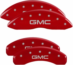 MGP Caliper Covers - Brake Caliper Covers 2021-2023 GMC Yukon, Yukon XL - Front and Rear Set - Red