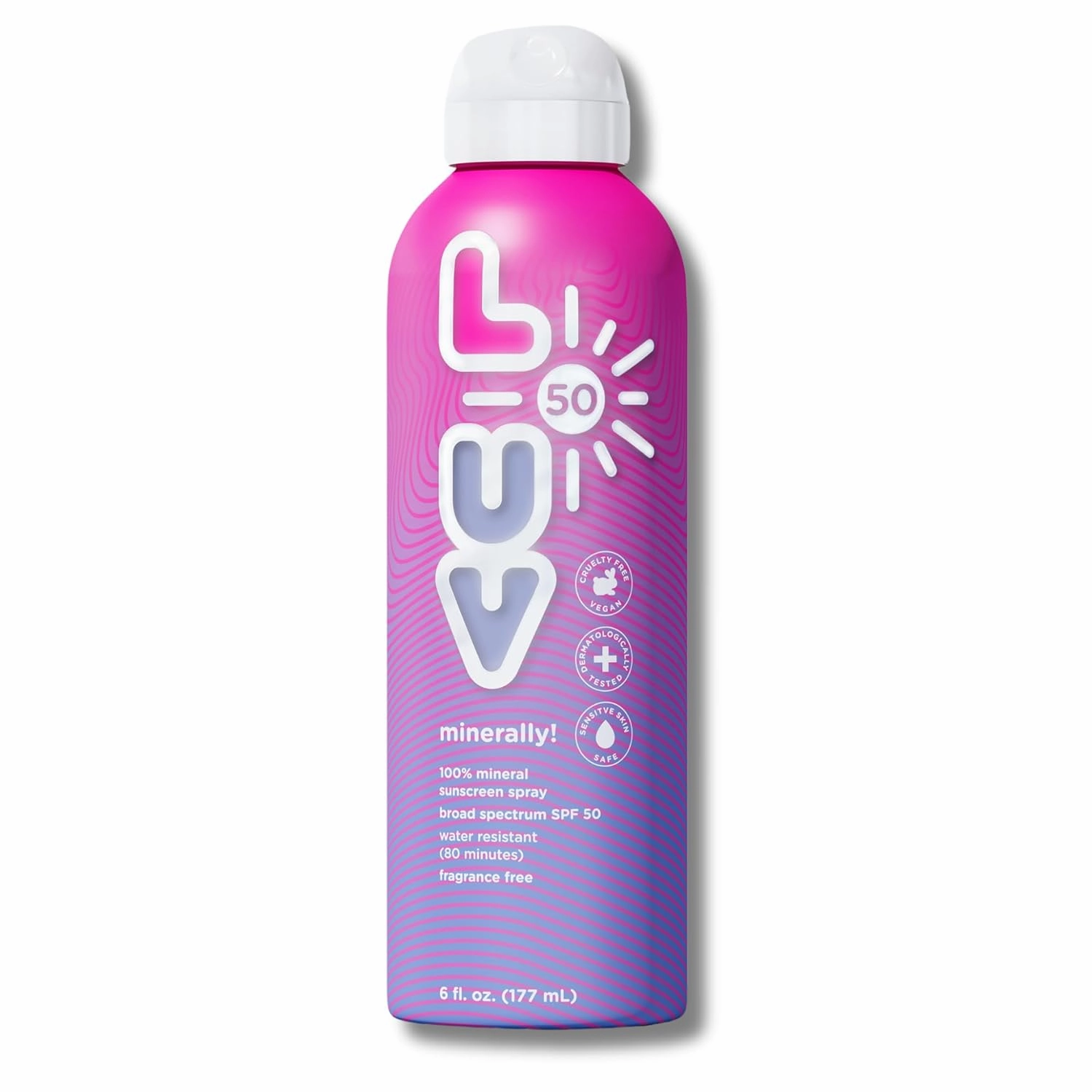 minerally! SPF 50 Sunscreen Spray, Broad-Spectrum Protection for UVA/UVB, Sensitive Skin Safe, Water-Resistant, Lightweight, Reef-Safe, Toxin-Free, Eco-Friendly Packaging, 6 oz