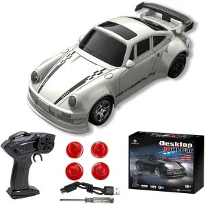Mini Desktop RC Drift Car, 1/64 Scale 2.4Ghz High Speed Drift 4WD Remote Control Four Wheel Drive Drifting Tire Racing Sport Car Hobby Gift for Adults