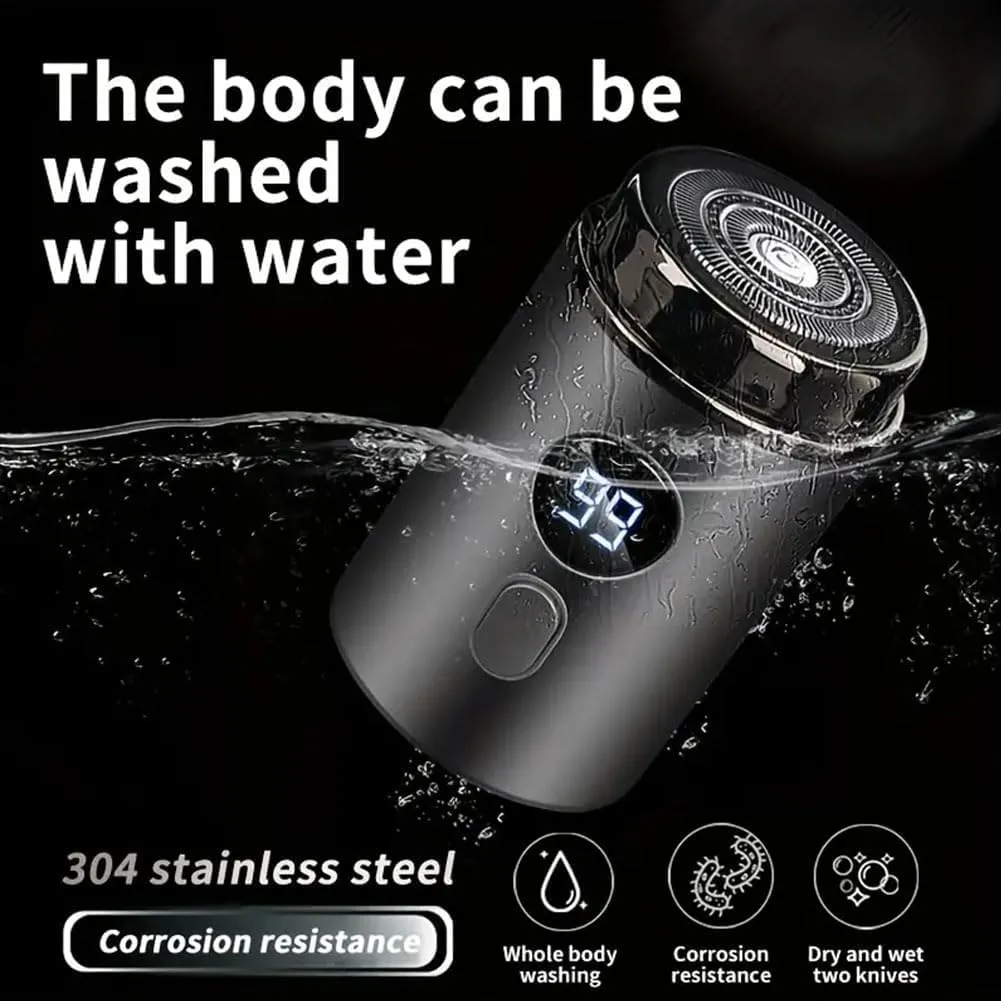 Mini Portable Electric Shaver, 2025 Upgrade Men's Portable Mini Travel Shaver, USB Rechargeable Ipx-7 Waterproof Electric Razor for Car, Travel