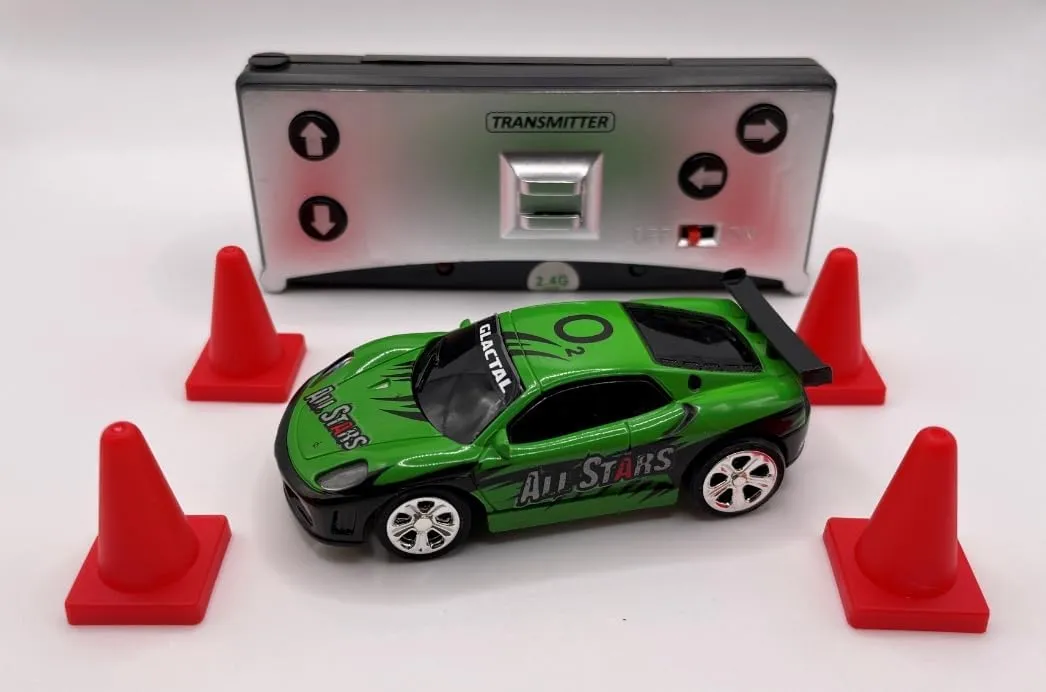 Mini RC 1:58 Scale Small Pocket Portable Micro Racing Car Can Miniature Coke Can Upgraded 2.4G Wireless Radio Remote Control for Multi-Users (Qty. 1 = 1 Can) (Green)