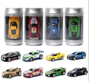 Mini RC 1:58 Scale Small Pocket Portable Micro Racing Car Can Miniature Coke Can Upgraded 2.4G Wireless Radio Remote Control for Multi-Users (Qty. 1 = 1 Can) (Yellow)