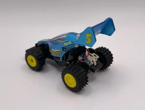Mini RC Buggy Off-Road 1:64 Scale Upgraded 2.4G 5-Channel 7CM RC Radio Wireless Remote Control Car Coke Can Micro Racing Pocket Portable Truck for Multi-Users (Blue)