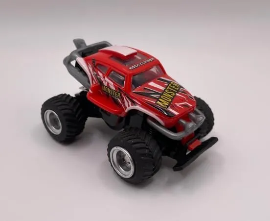 Mini RC Truck Off-Road 1:64 Scale Upgraded 2.4G 5-Channel 7CM RC Radio Wireless Remote Control Car Coke Can Micro Racing Pocket Portable for Multi-Users (Red-Truck)