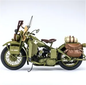 Mini Simulation Motorcycle Toys for Navy Franklin 1/10 Vintage Classic Motorcycle Model Collectible Decoration Adult for Boys(Green)