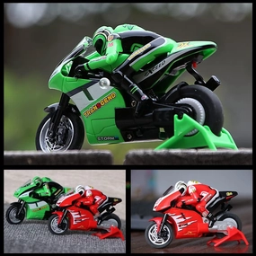 Mini Jump RC Motorcycle for Adult, Simulation Electric Remote Control Motorcycle, High Speed RC Stunt Drift Bike Racing Vehicle Model Gift