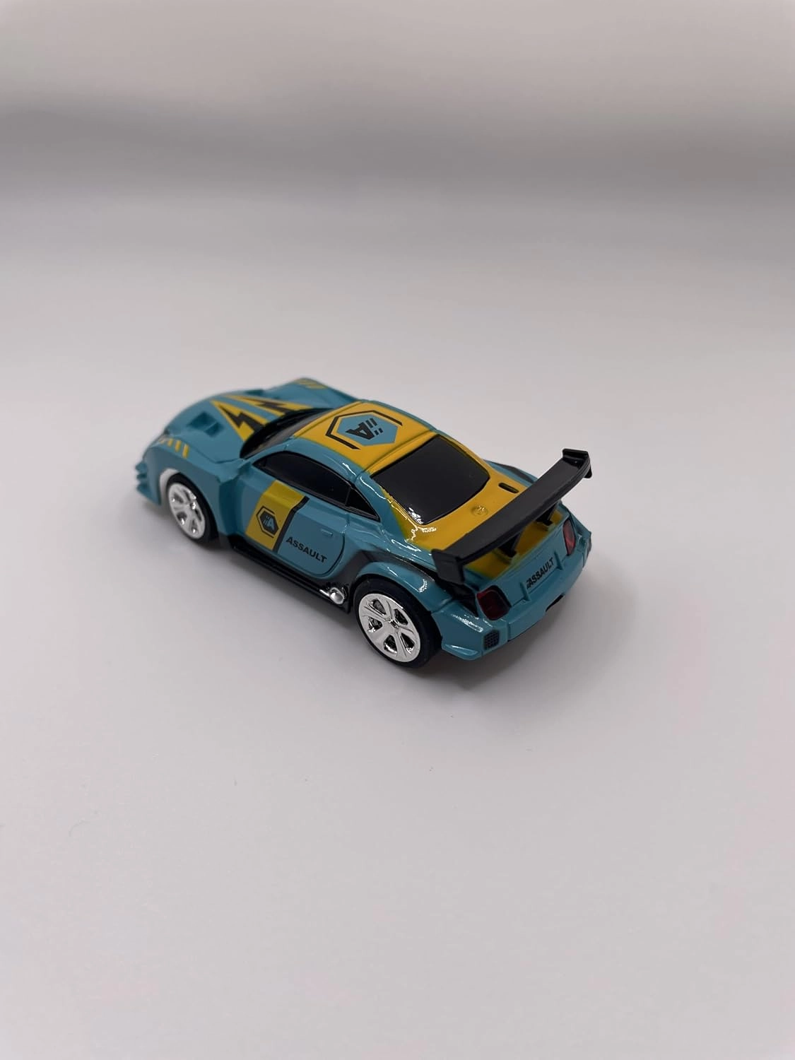 Mini RC 1:58 Scale Small Pocket Portable Micro Racing Car Can Miniature Coke Can Upgraded 2.4G Wireless Radio Remote & APP Control for Multi-Users (Qty. 1 = 1 Can) (Cyan-Yellow)