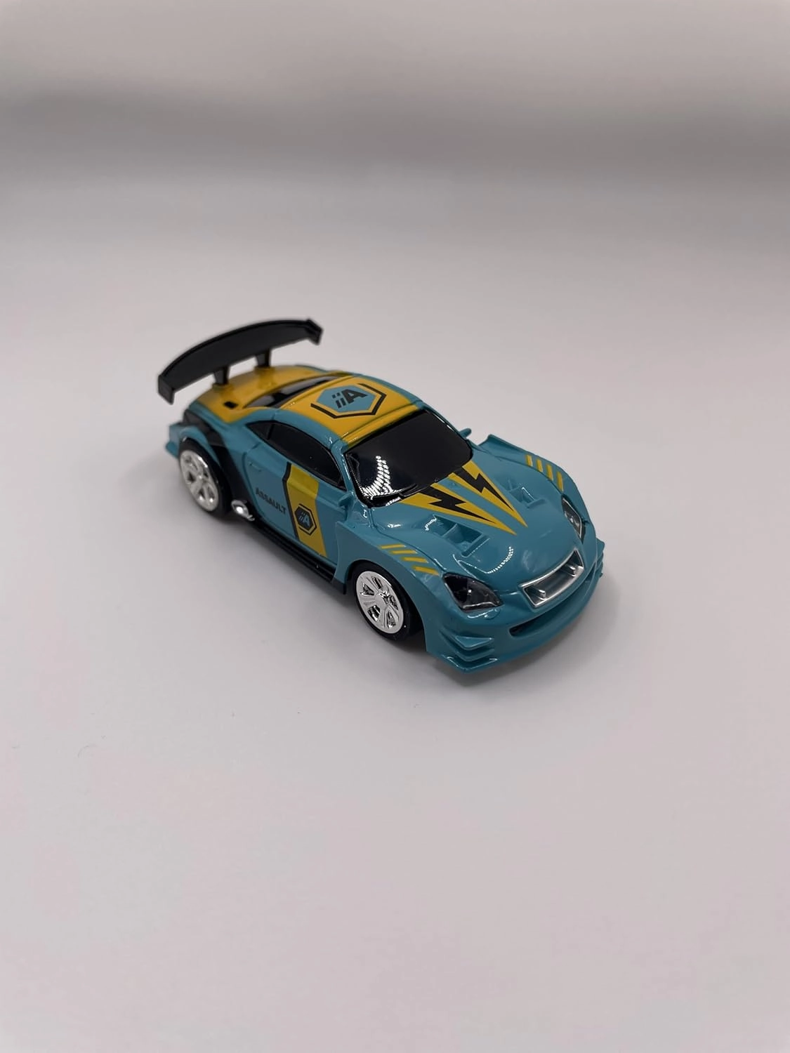 Mini RC 1:58 Scale Small Pocket Portable Micro Racing Car Can Miniature Coke Can Upgraded 2.4G Wireless Radio Remote & APP Control for Multi-Users (Qty. 1 = 1 Can) (Cyan-Yellow)