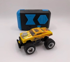 Mini RC Truck Off-Road 1:64 Scale Upgraded 2.4G 5-Channel 7CM RC Radio Wireless Remote Control Car Coke Can Micro Racing Pocket Portable Truck for Multi-Users (Yellow)