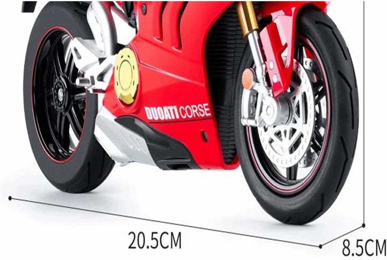 Mini Simulation Motorcycle Toys 1:10 for Ducati V4S S1000RR H2R Alloy Pressure Motorcycle Model Toys Adult for Boys(White)