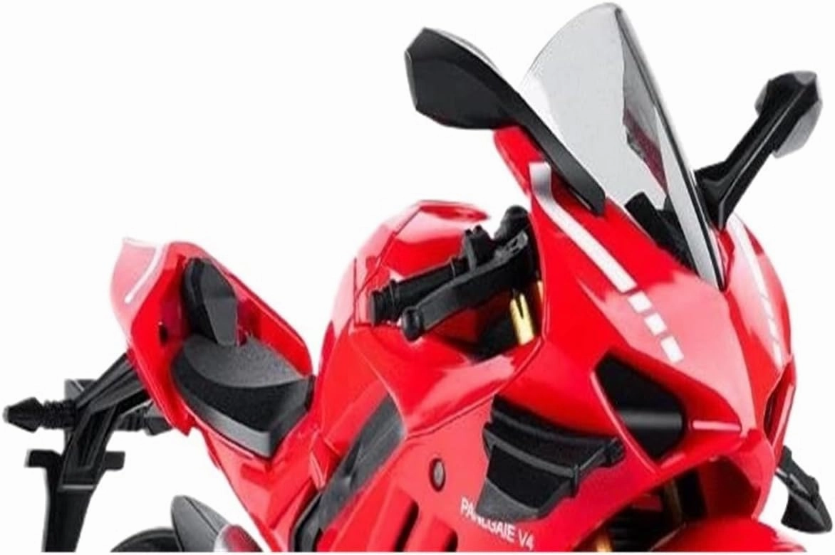 Mini Simulation Motorcycle Toys 1:10 for Ducati V4S S1000RR H2R Alloy Pressure Motorcycle Model Toys Adult for Boys(White)
