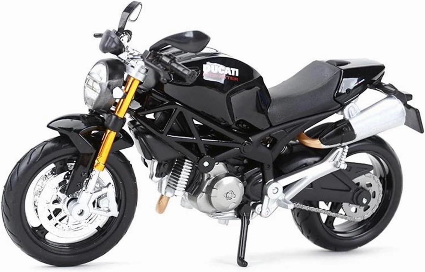 Mini Simulation Motorcycle Toys 1:12 for Ducati Monster 696 Red Die Cast Vehicles Collectible Hobbies Motorcycle Model Toys Adult for Boys(Black)