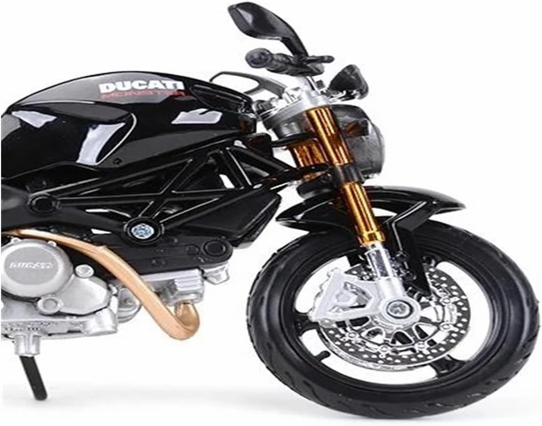 Mini Simulation Motorcycle Toys 1:12 for Ducati Monster 696 Red Die Cast Vehicles Collectible Hobbies Motorcycle Model Toys Adult for Boys(Black)