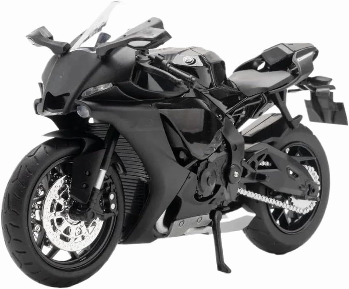 Mini Simulation Motorcycle Toys 1:12 for Yamaha R1 Alloy Simulation Motorcycle Model Children's Toy Car Adult for Boys(Black)