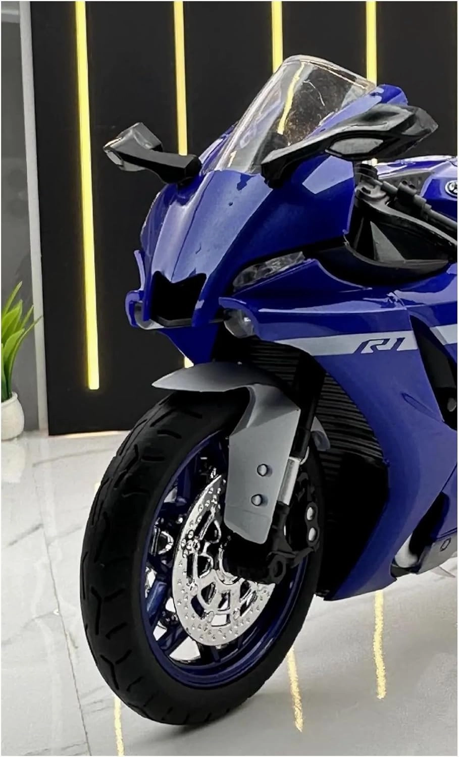 Mini Simulation Motorcycle Toys 1:12 for Yamaha R1 Alloy Simulation Motorcycle Model Children's Toy Car Adult for Boys(Black)
