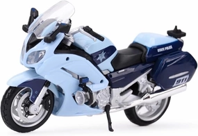 Mini Simulation Motorcycle Toys 1:18 for Yamaha FJR 1300A Police Die Cast Vehicles Collectible Motorcycle Model Toys Adult for Boys(White)