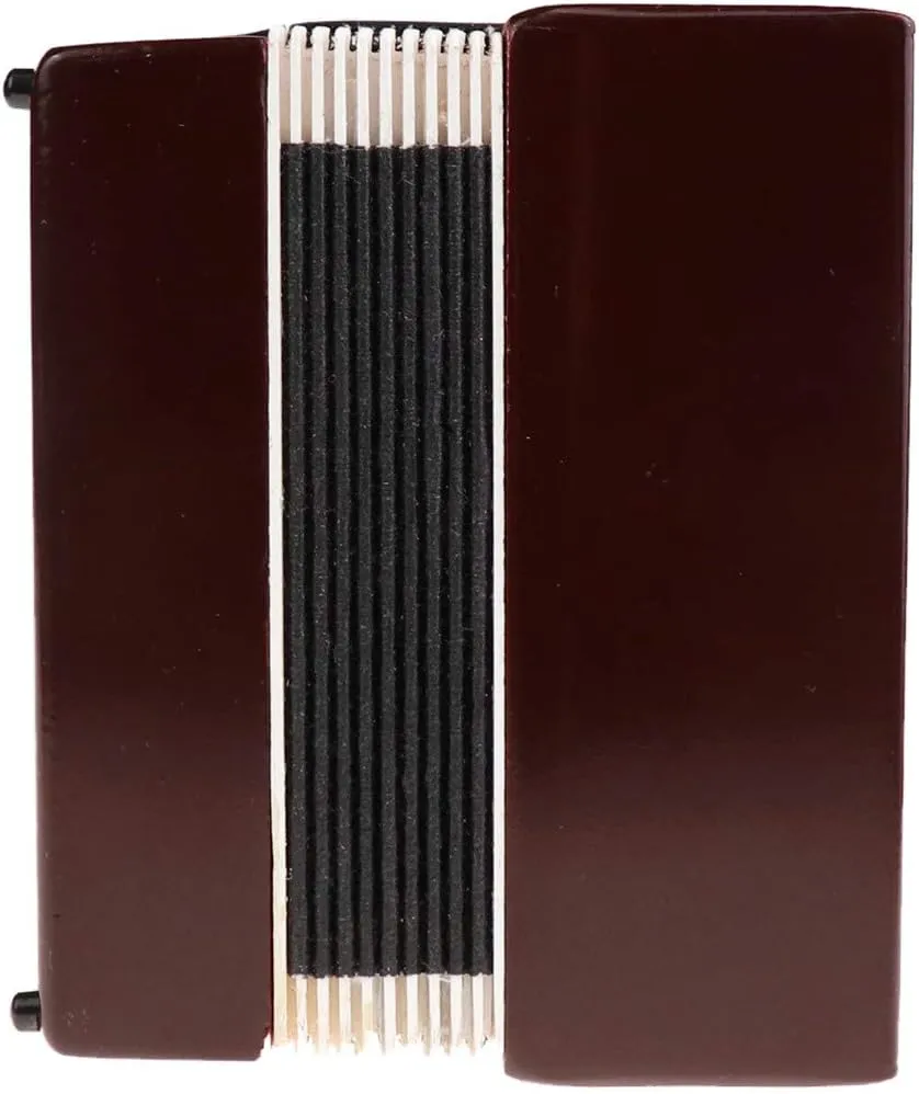 Miniature Accordion with Case Mini Musical Instrument Accordion Replica Collectible Figurines Dollhouse Accessories Model Home Decoration Display Ornament (Red, 4.06"x3.53"x1.56")
