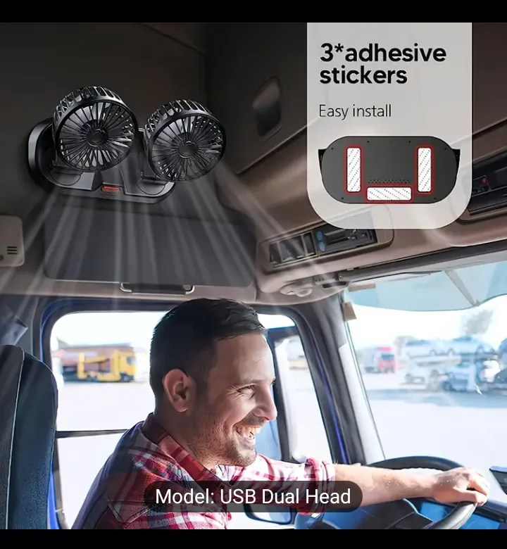 MistBreeze™ Dual-Head Car Fan