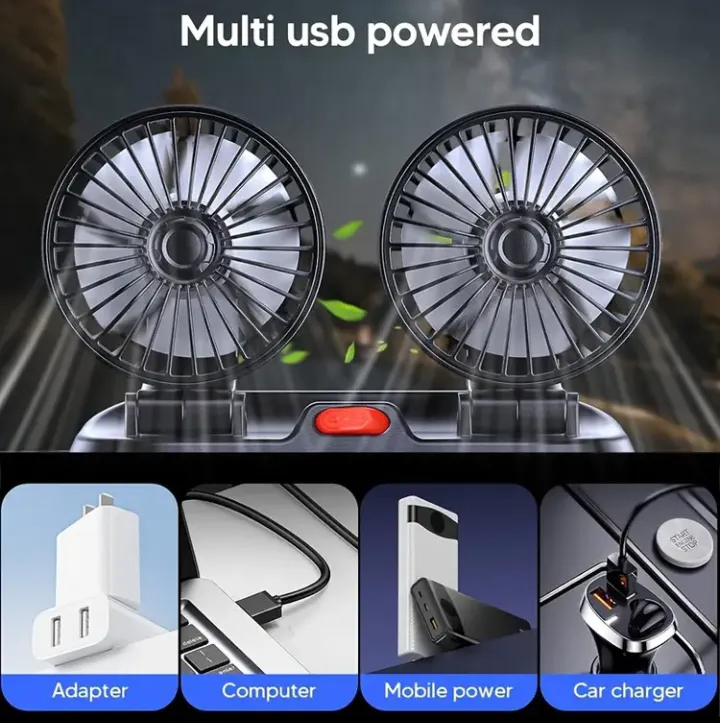 MistBreeze™ Dual-Head Car Fan