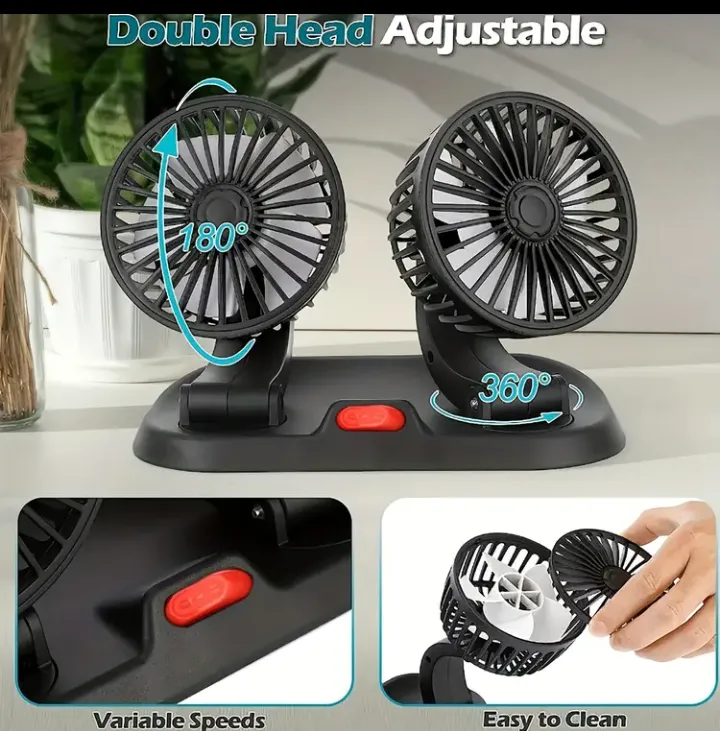 MistBreeze™ Dual-Head Car Fan