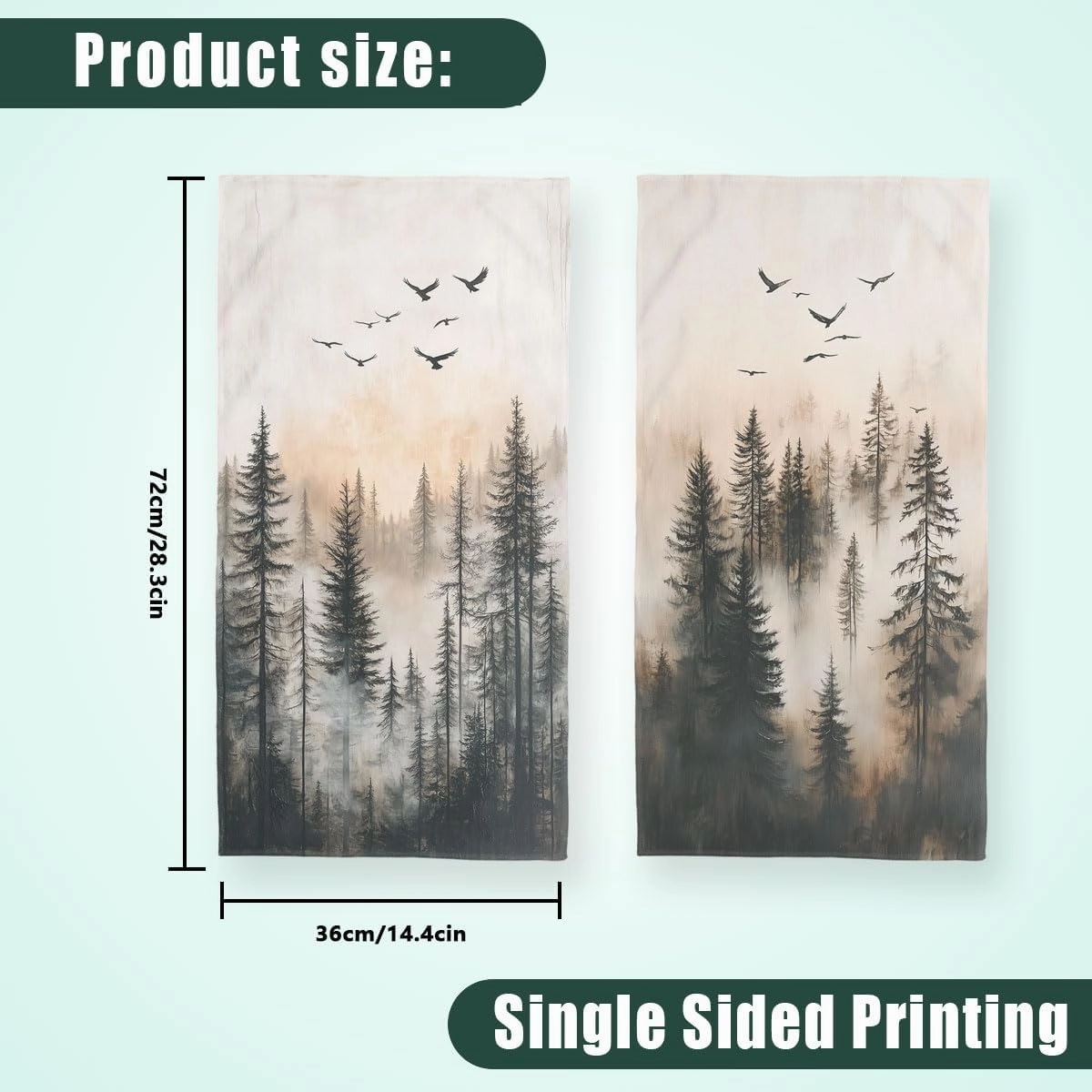 Misty Forest Hand Towels Highly Absorbent Nature Pine Trees Fog Forest Birds Decorative Hand Towels Set for Bathroom Gym Hotel Spa Bathroom Hand Towels Gifts for Women Man 14"x28"