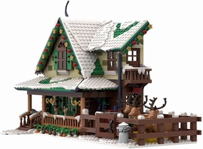 Modular Reindeer Ranch Building Kit, Christmas Snow Scene Series Building Blocks Set, Great Gifts for Christmas to Teens and Adults (1973PCS)