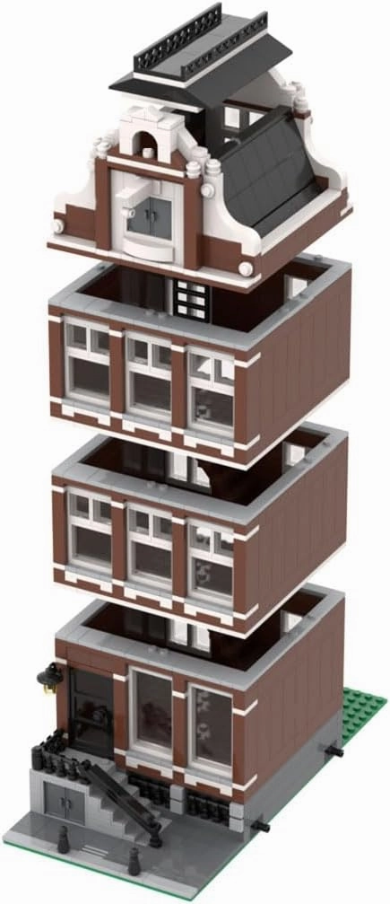 Modular Street View Building Kit, Amsterdam Canal House Nr 1 Model MOC Bricks Toy Sets, Creative Gifts for Adults (935PCS), 451321HMS932