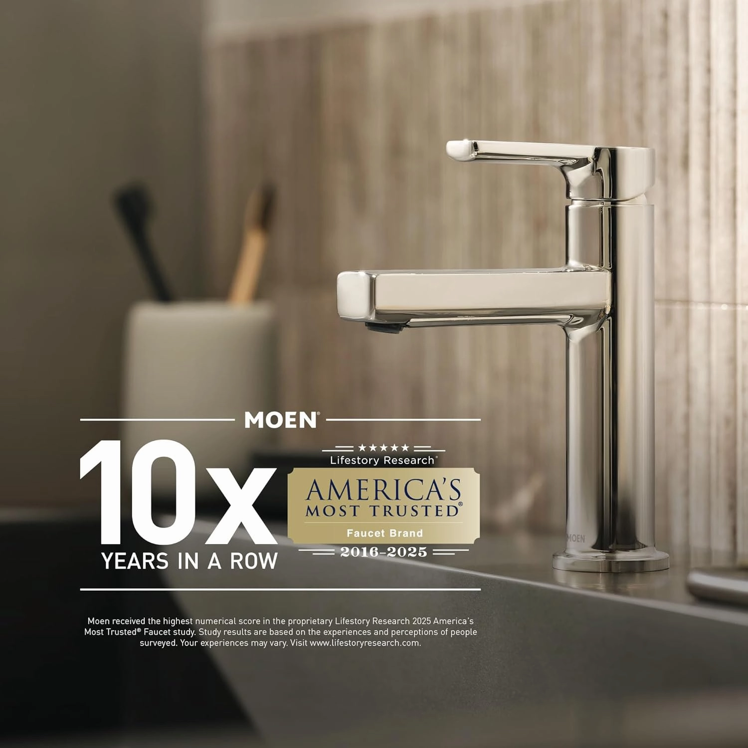 Moen S6365EPBG Voss 6" Single-Function Eco-Performance Rainshower Showerhead with Immersion Technology, Brushed Gold