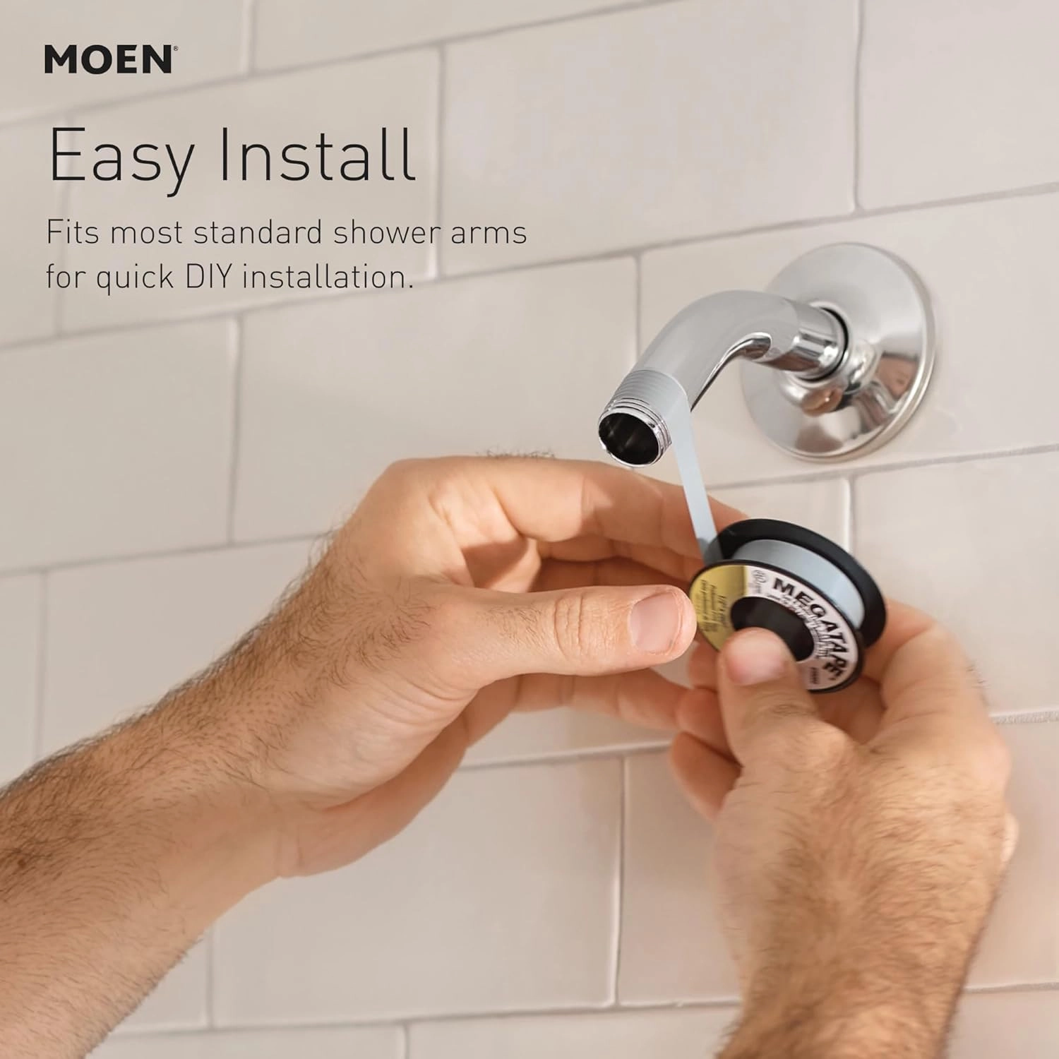 Moen S6365EPBG Voss 6" Single-Function Eco-Performance Rainshower Showerhead with Immersion Technology, Brushed Gold