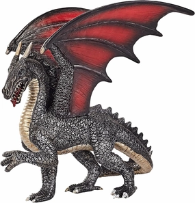 MOJO Steel Dragon Realistic Fantasy Toy Replica Hand Painted Figurine 6.3 x 4.7 x 4.5
