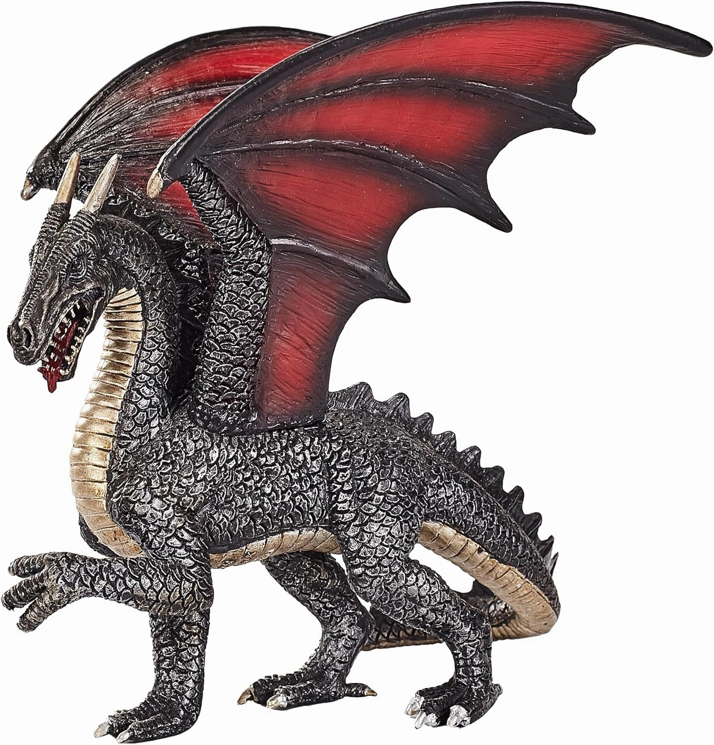 MOJO Steel Dragon Realistic Fantasy Toy Replica Hand Painted Figurine 6.3 x 4.7 x 4.5