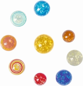moses. Luminous Planet Marbles, Classic Game for Children, 9 Glow-in-the-Dark Glass Marbles in a Set, Glass Marbles Indoor & Outdoor Game, Gift for Children's Birthday, Easter, Advent Calendar