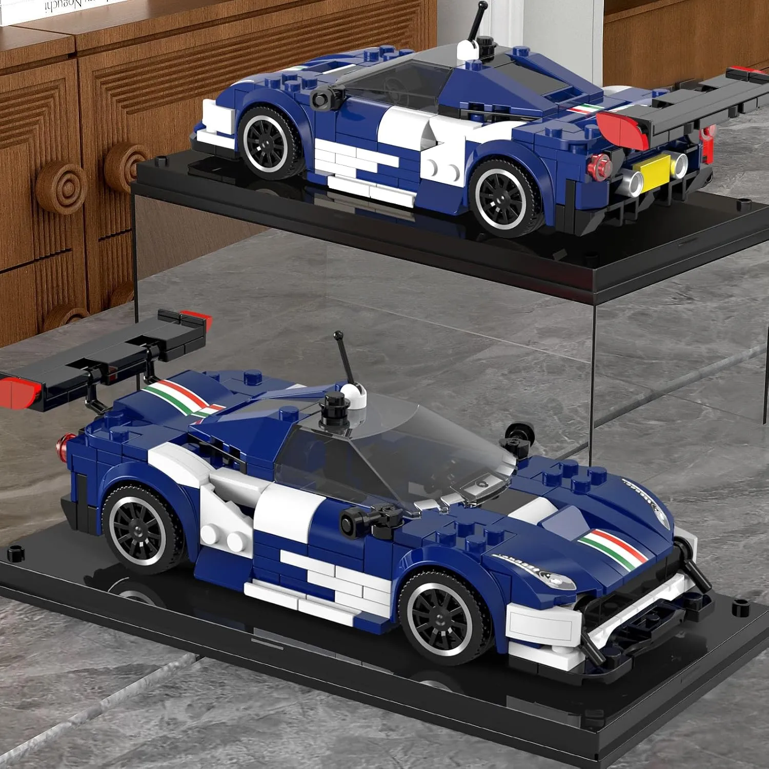 Mould King Speed Champion F488 Racing Car DIY Building Blocks Set & Display Case,Creative Classic Cars for Boys Age 8-12, 27086 Cool Vehicles Model Toys Birthday Gifts for Adults and Kids,410 PCS