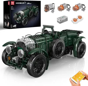 Mould King Vintage Cars Building Blocks Sets, MOC Retro Sports Car Set to Build, Racing Car Model Toy with Engine Battery and Motors, Vehicle Gifts for Kid Age 14 /Adult-3918  Pieces