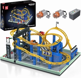 Mould King Roller Coaster Building Set, Large Amusement Park Coaster Model Kit with Motors, Whirlwind Coaster Creative Gift for Adults, STEM Toy Kit for Boys, Girls and Kids (1707 PCS)
