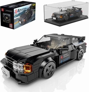 Mould King Speed Champion Car Building Toys with Acrylic Display Case Model Race Car Toy Building Blocks Kit 27014 Collectible Racing Vehicle Set for Kids Age 8  Teens Adults