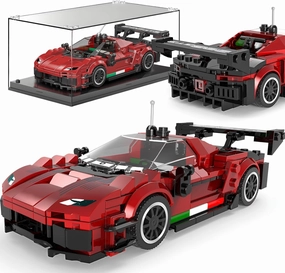 Mould King Speed Champion F296 Racing Car DIY Building Blocks Set & Display Case,Creative Classic Cars for Boys Age 8-12, 27087 Cool Vehicles Model Toys Birthday Gifts for Adults and Kids,416 PCS