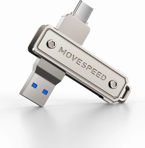 MOVE SPEED 256GB Memory Stick, 130 MB/s Thumb Drive with Type-C   USB 3.2 Dual Port, High Speed Pendrive Compatible with 3.1/3.0/2.0 for iPhone 16/15 Series, Android, MacBook/Pro/Air(1 Pack)