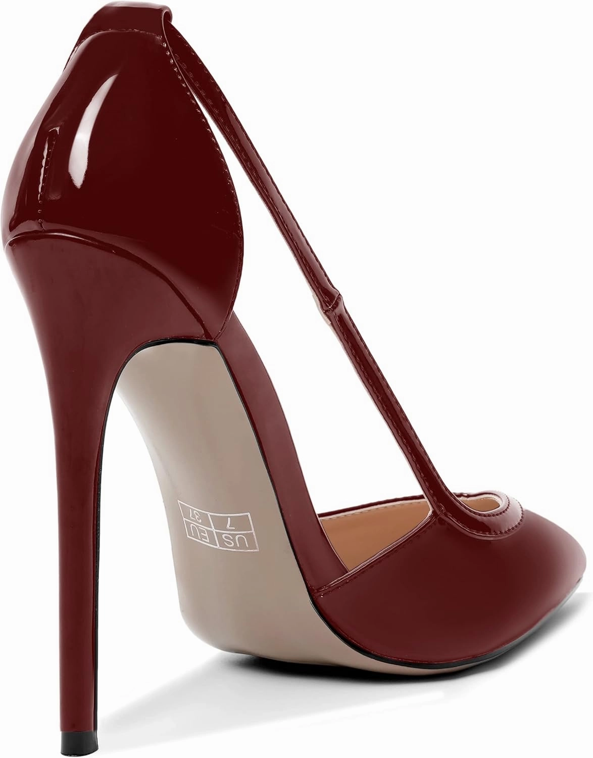 MOVINSTEPS Womens Dress Adjustable Strap Slip On Dating Pointed Toe Patent Stiletto High Heel Pumps Shoes 4.7 Inch