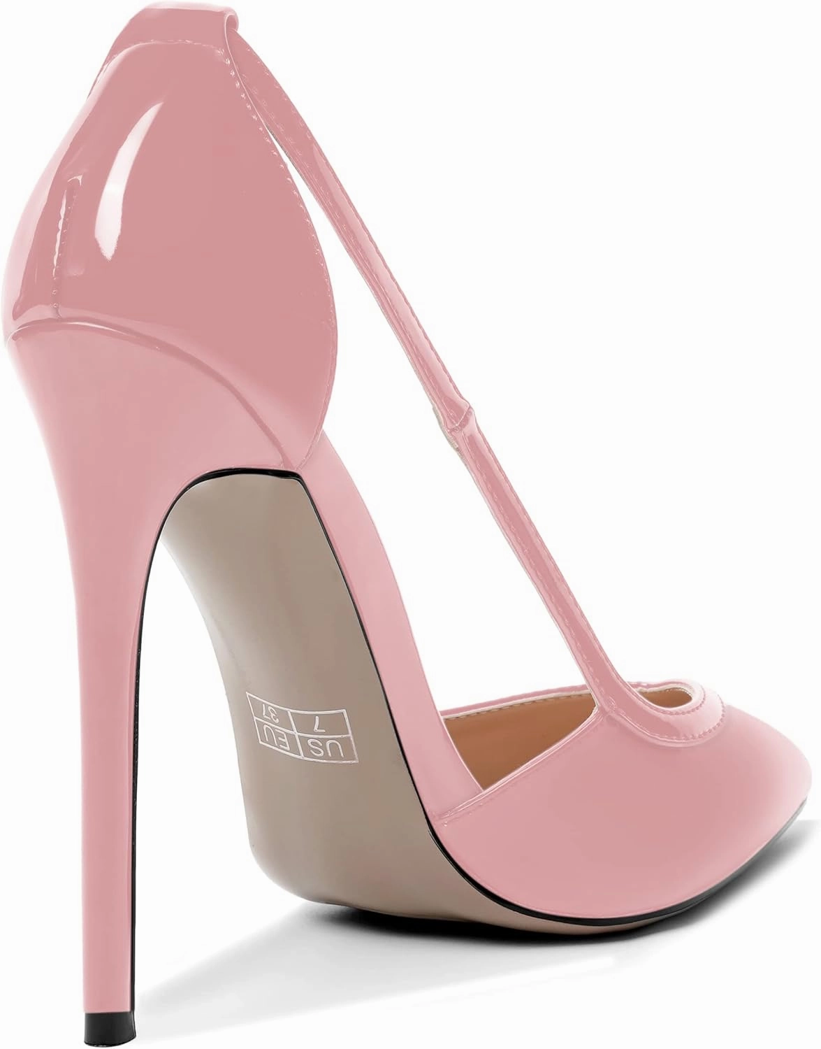 MOVINSTEPS Womens Dress Adjustable Strap Slip On Dating Pointed Toe Patent Stiletto High Heel Pumps Shoes 4.7 Inch