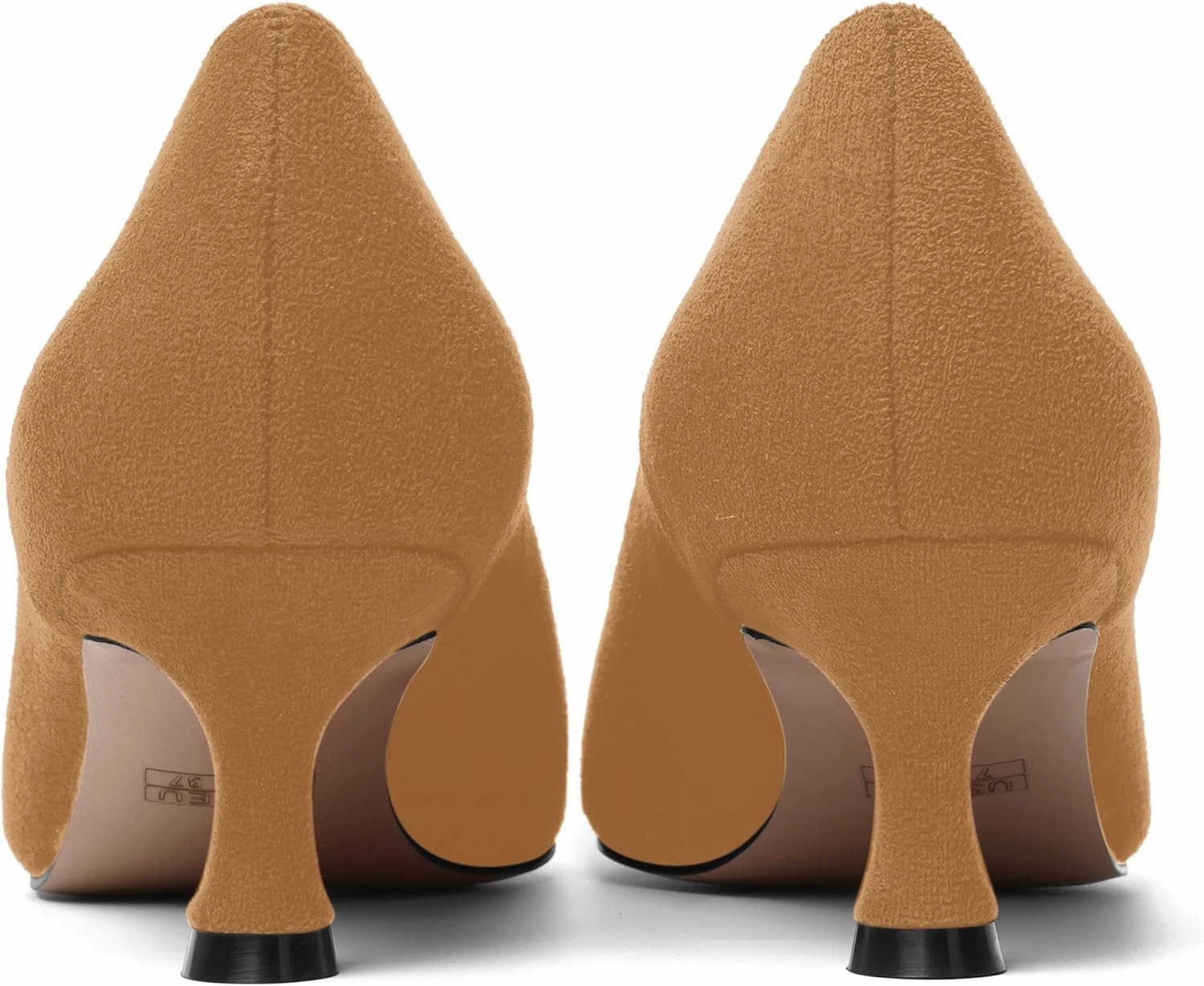 MOVINSTEPS Womens Pointed Toe Bridal Slip On Suede Dress Kitten Low Heel Pumps Shoes 2 Inch