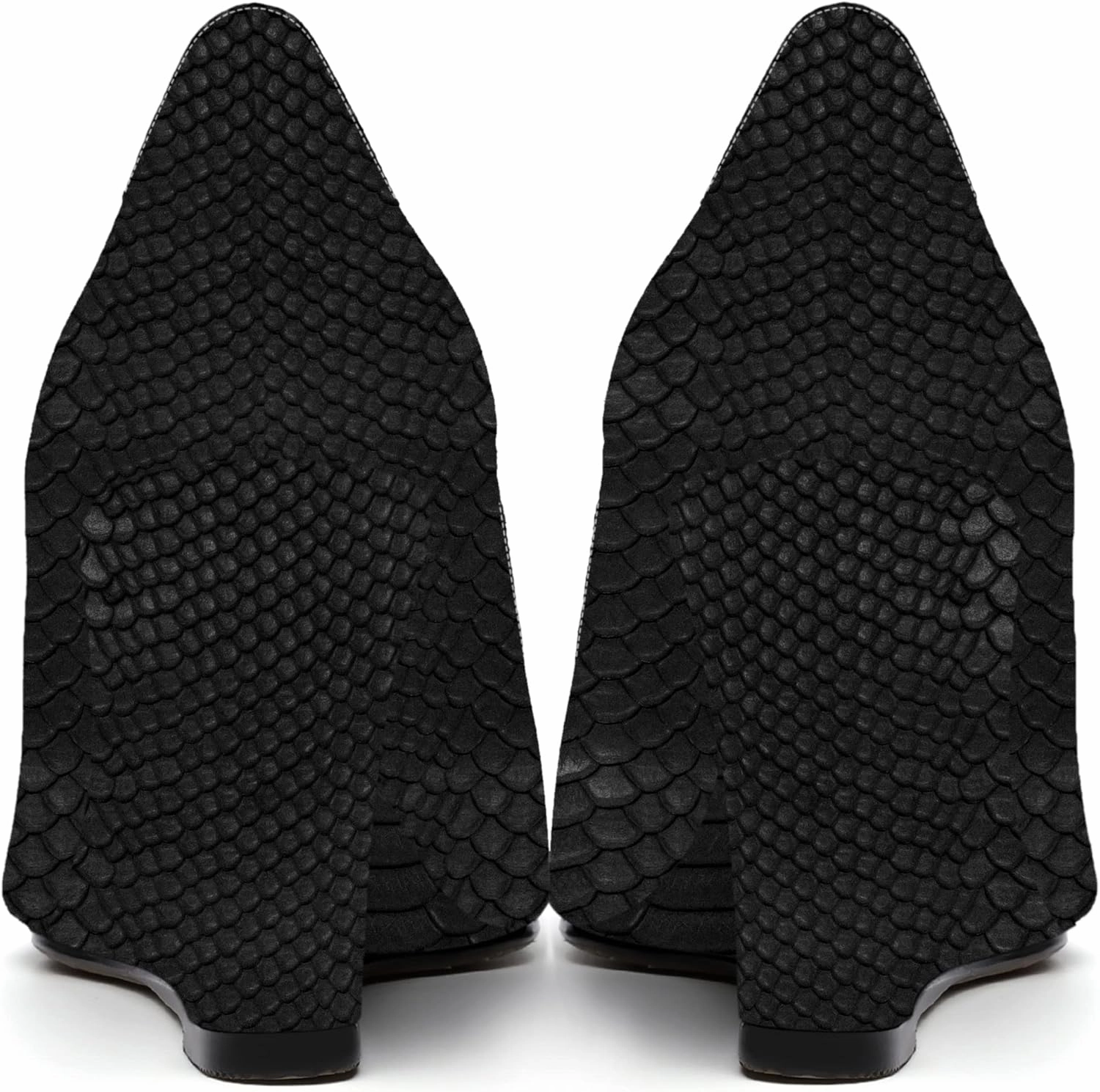 MOVINSTEPS Womens Slip On Work Patent Peep Toe Fashion Wedge High Heel Pumps Shoes 3.3 Inch
