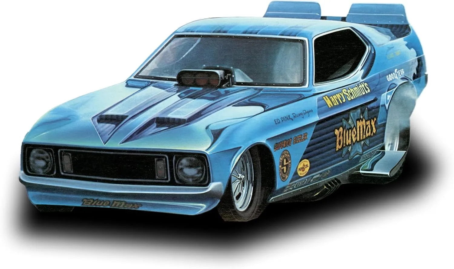 MPC Blue Max Long Nose Mustang Funny Car 1:25 Scale Model Kit