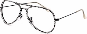 Naimo Rhinestone Eyewear Frame No Lens Glasses Frame Diamond Decor Metal Frame Eyeglasses Women Men