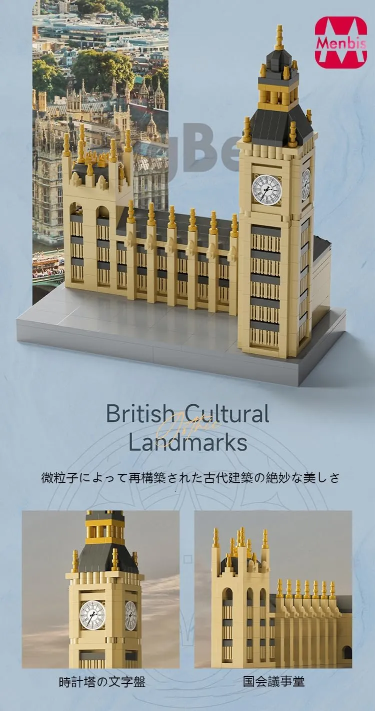 Narwhals Toys 1017 Pieces Big-Ben lMicro Building Blocks Set - Mini Block Construction Model, Compatible with 3.5 Bricks, Creative 3D Puzzle for Adults & Teens 16 