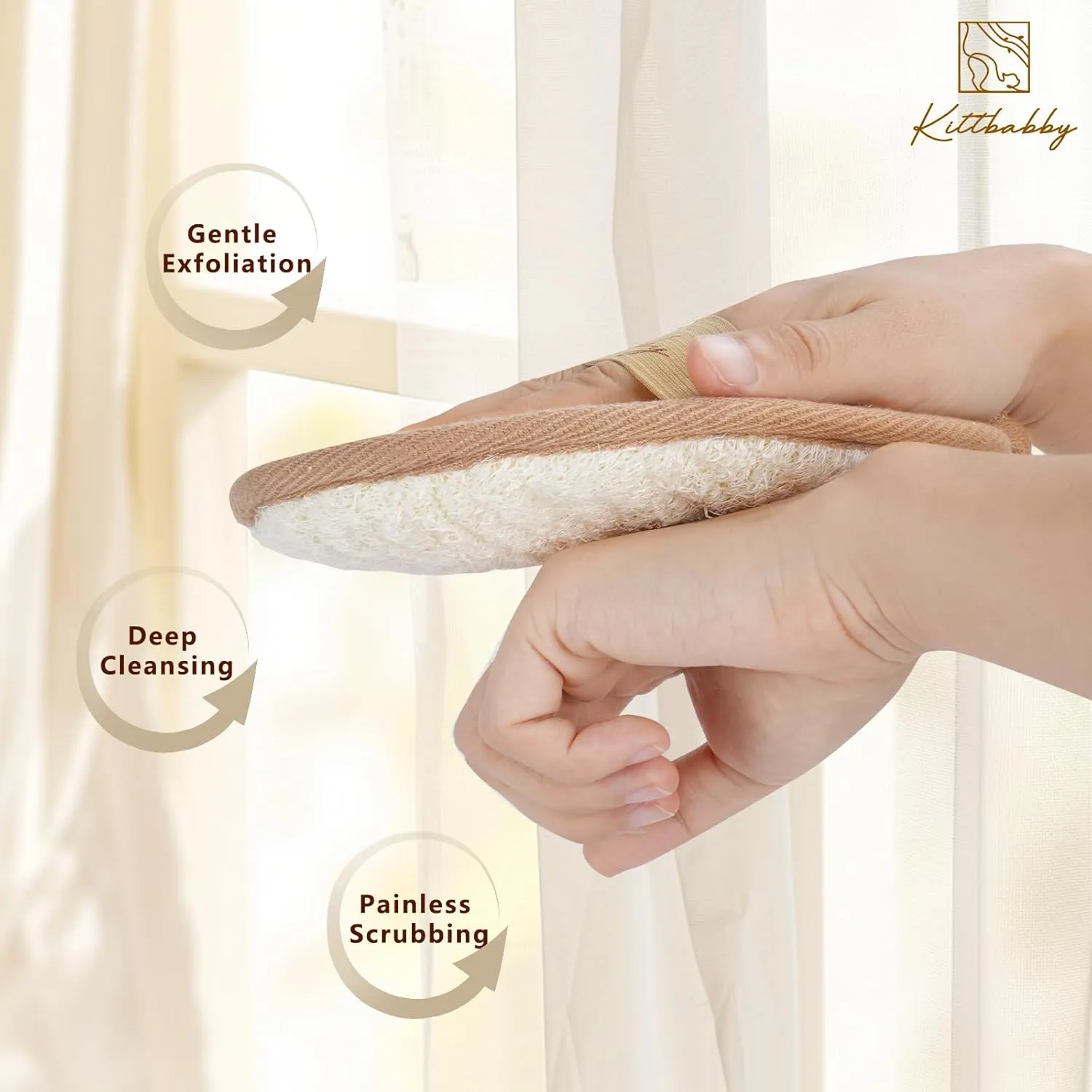 Natural Loofah Body Scrubber - Exfoliating Bath & Shower Sponge for Women, Men & Kids - Soft Facial & Back Scrub Pads - Eco-Friendly - Perfect Travel Gift Set for Family (5 Pack)